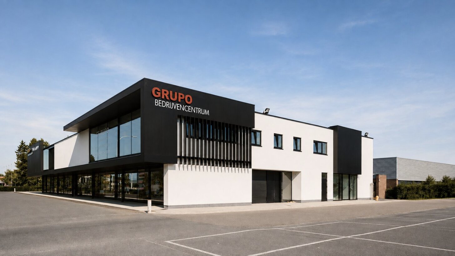 Gevel van het Grupo bedrijvencentrum in Lokeren